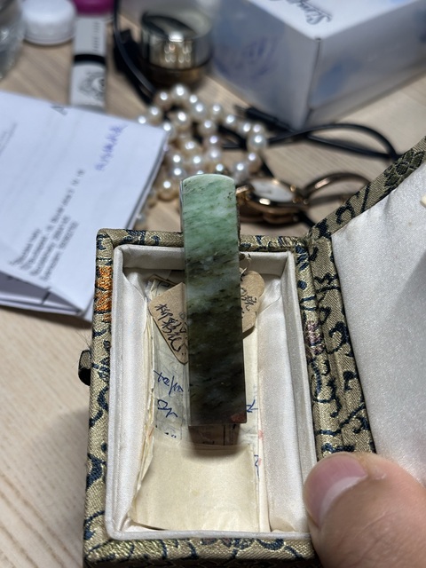 古玩玉器天然翡翠印章真品鑒賞圖