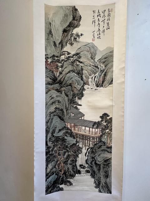古玩字畫高閣碧澗真品鑒賞圖