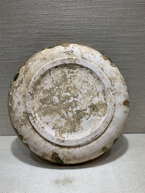 古玩陶瓷唐代鞏縣窯三彩盤拍賣，當前價格16000元