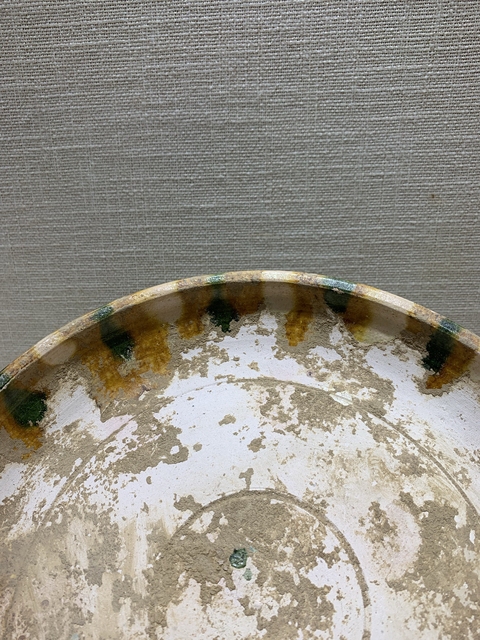 古玩陶瓷唐代鞏縣窯三彩盤拍賣，當前價格16000元