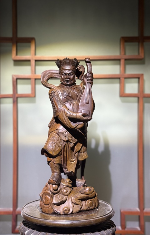 古玩雜項木雕天王真品鑒賞圖