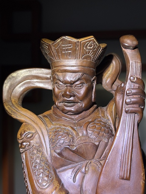 古玩雜項木雕天王真品鑒賞圖