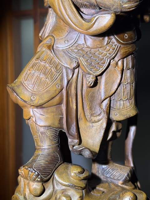 古玩雜項木雕天王真品鑒賞圖