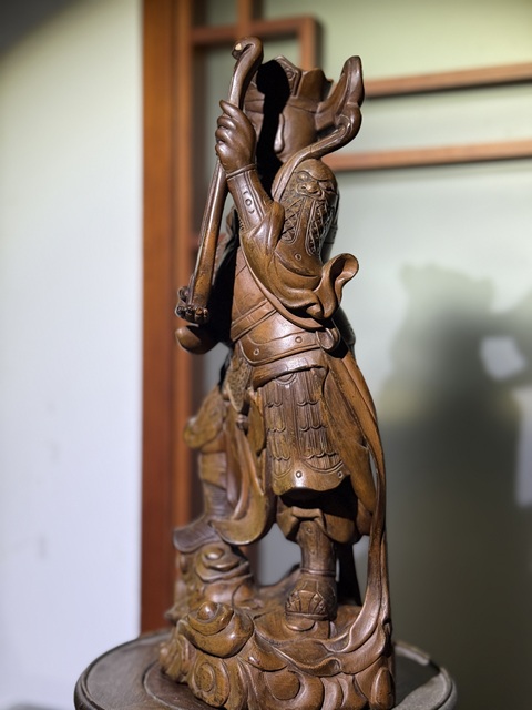 古玩雜項木雕天王真品鑒賞圖