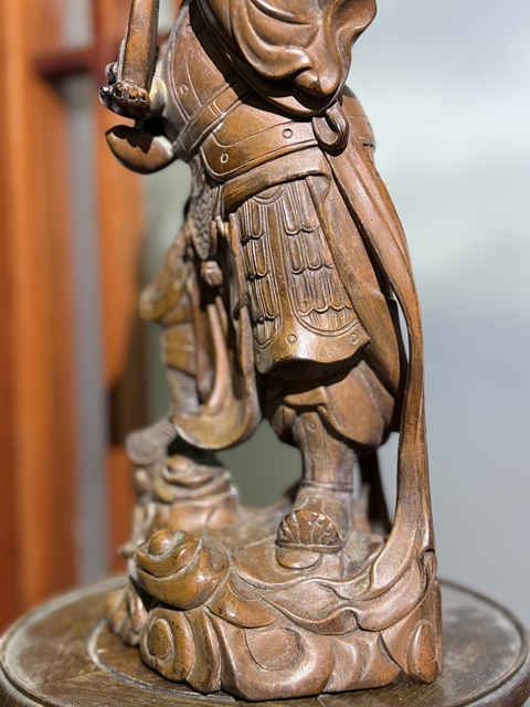 古玩雜項木雕天王真品鑒賞圖