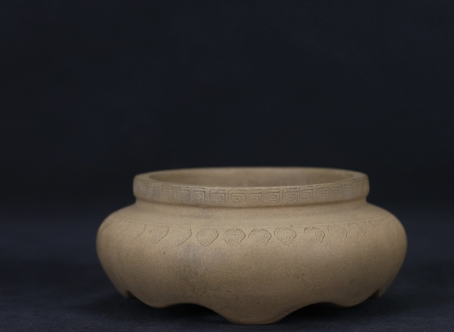 古玩雜項紫砂段泥花盆真品鑒賞圖