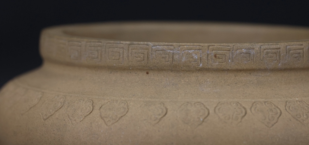 古玩雜項紫砂段泥花盆真品鑒賞圖
