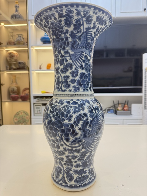 古玩陶瓷清康熙 鳳穿牡丹鳳尾尊拍賣,當前價格36800元