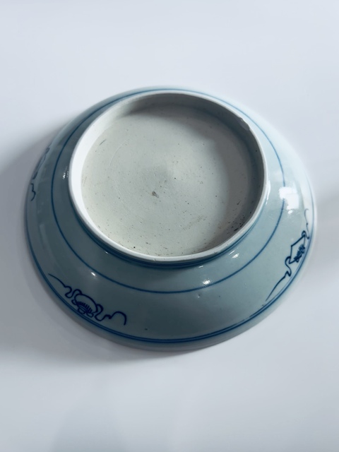 古玩陶瓷青花百壽紋盤真品鑒賞圖