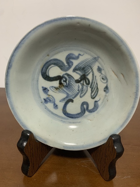 古玩陶瓷明早期 青花獅子飄帶紋盤拍賣,當(dāng)前價格2800元