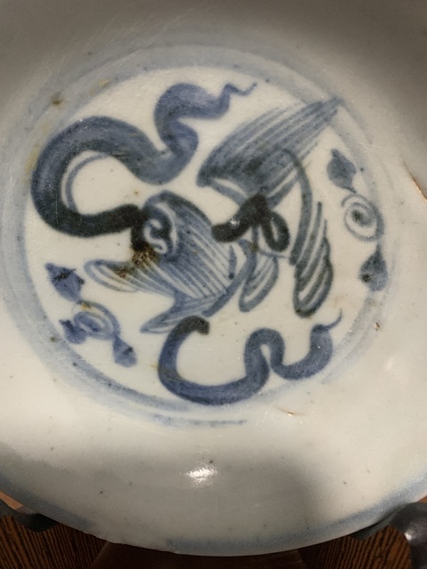 古玩陶瓷明早期 青花獅子飄帶紋盤拍賣,當(dāng)前價格2800元