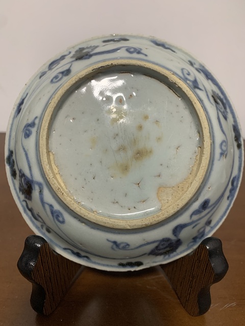 古玩陶瓷明早期 青花獅子飄帶紋盤拍賣,當(dāng)前價格2800元