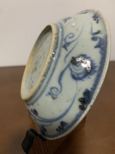 古玩陶瓷明早期 青花獅子飄帶紋盤拍賣,當(dāng)前價格2800元