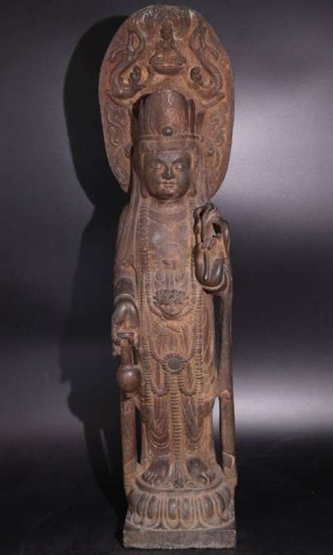 古玩雜項菩薩站像真品鑒賞圖