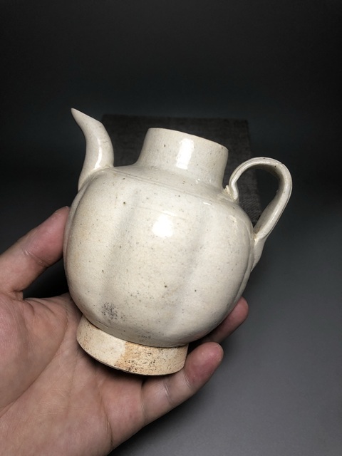 古玩陶瓷青白釉瓜棱執壺真品鑒賞圖