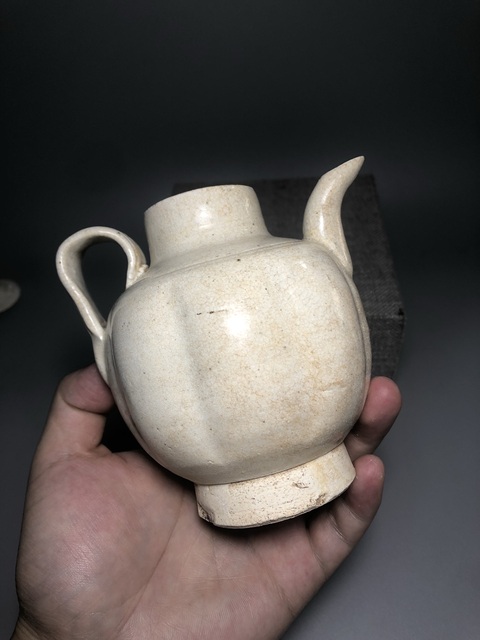 古玩陶瓷青白釉瓜棱執壺真品鑒賞圖