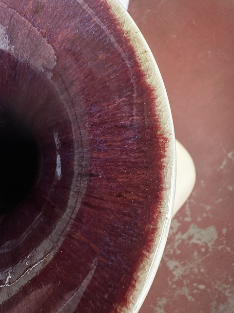 古玩陶瓷窯變紅釉瓶真品鑒賞圖