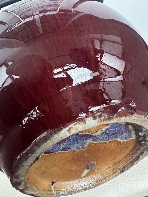 古玩陶瓷窯變紅釉瓶真品鑒賞圖