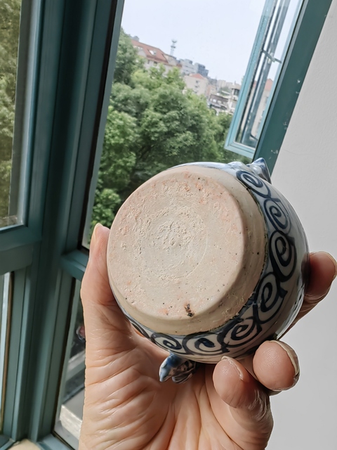 古玩陶瓷青花花卉紋雞首壺真品鑒賞圖