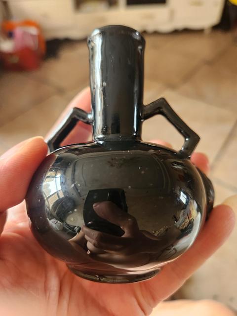 古玩陶瓷黑釉雙耳瓶真品鑒賞圖