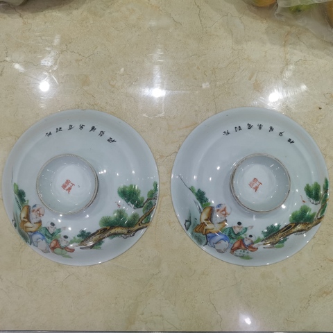 古玩陶瓷人物紋蓋子真品鑒賞圖