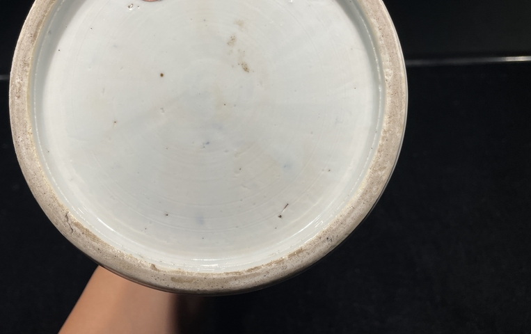 古玩陶瓷花卉紋青花束腰花觚真品鑒賞圖