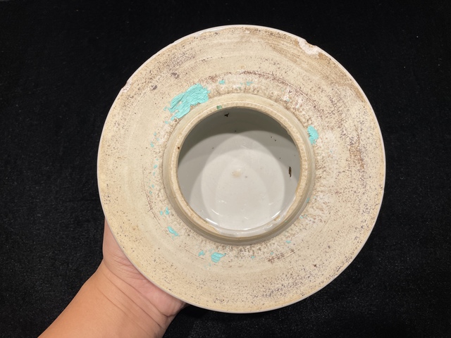 古玩陶瓷花卉紋青花五彩將軍罐真品鑒賞圖