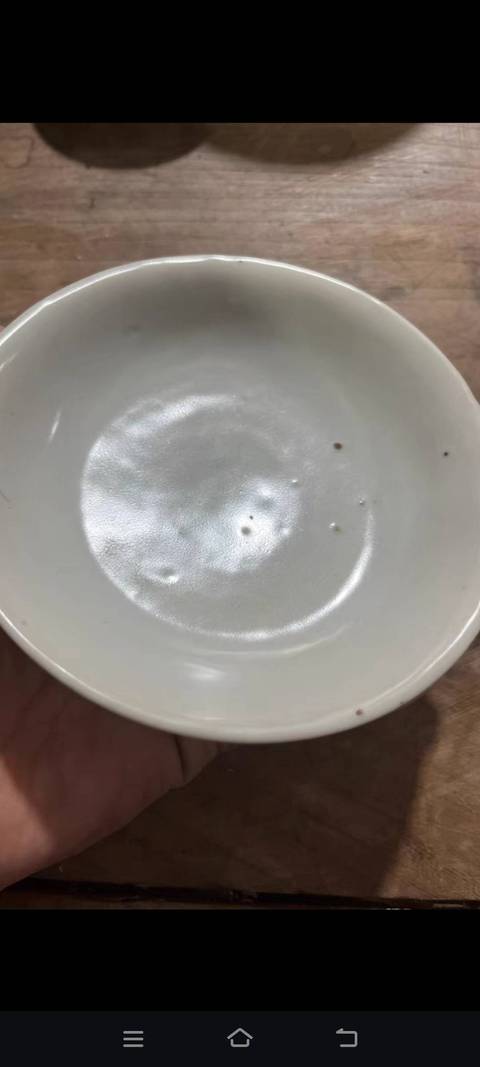 古玩陶瓷明中甜白釉盤真品鑒賞圖