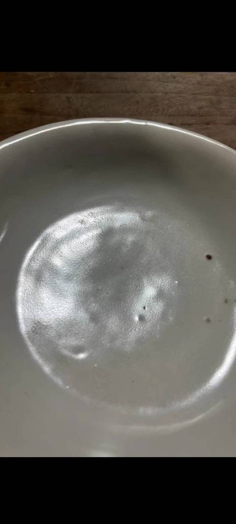 古玩陶瓷明中甜白釉盤真品鑒賞圖