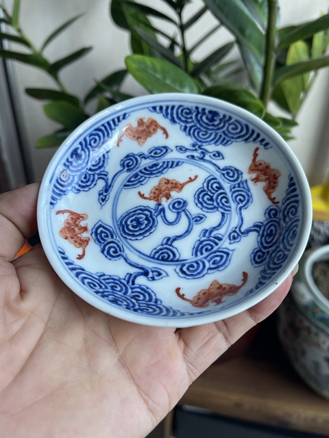 古玩陶瓷青花洪福齊天紋碟子真品鑒賞圖