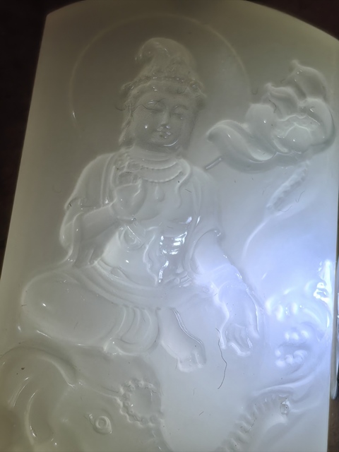 古玩玉器和田玉觀音牌真品鑒賞圖