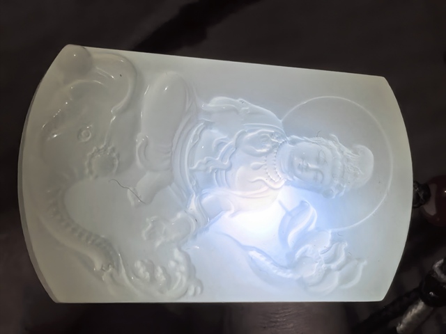 古玩玉器和田玉觀音牌真品鑒賞圖