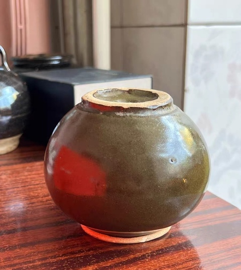 古玩陶瓷茶葉末釉罐真品鑒賞圖