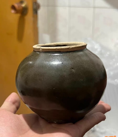 古玩陶瓷茶葉末釉罐真品鑒賞圖