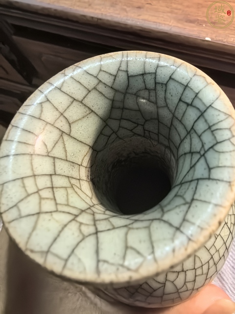 古玩陶瓷哥釉觀音瓶真品鑒賞圖