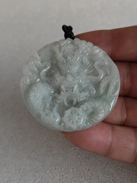 古玩玉器天然翡翠“龍鳳牌”拍賣，當前價格480元