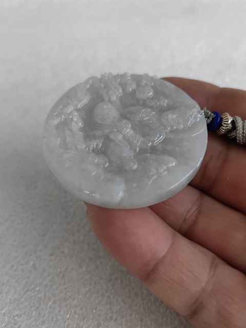 古玩玉器天然翡翠“山水觀音牌”拍賣，當前價格350元