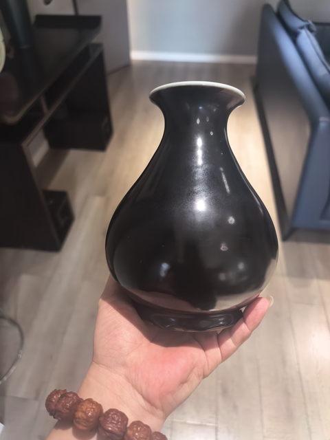 古玩陶瓷烏金釉玉壺春瓶拍賣，當前價格6888元