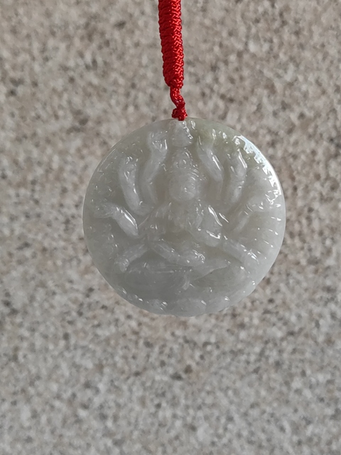 古玩玉器天然翡翠雕“千手觀音”牌拍賣，當前價格298元