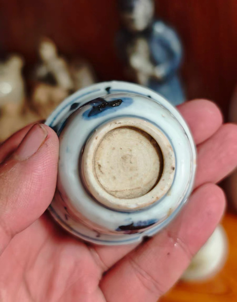 古玩陶瓷青花花鳥紋杯真品鑒賞圖