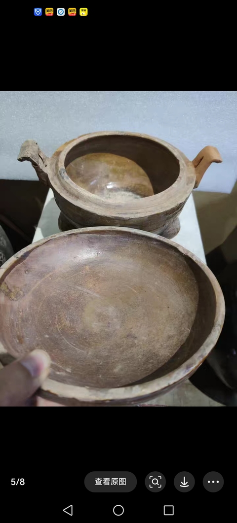 古玩陶瓷黃釉鼎真品鑒賞圖