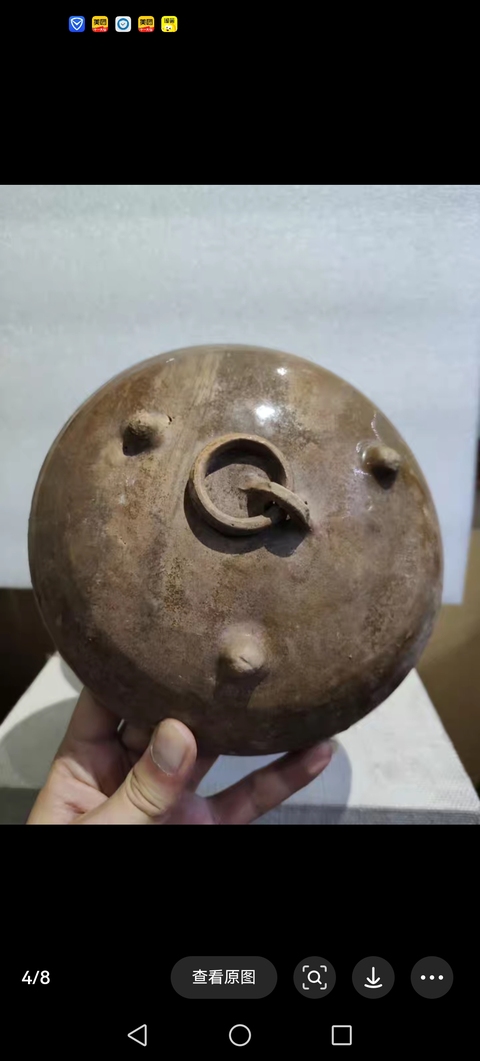 古玩陶瓷黃釉鼎真品鑒賞圖