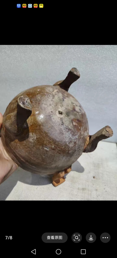 古玩陶瓷黃釉鼎真品鑒賞圖