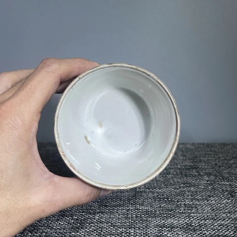 古玩陶瓷粉彩麒麟送子圖紋蓋缸真品鑒賞圖