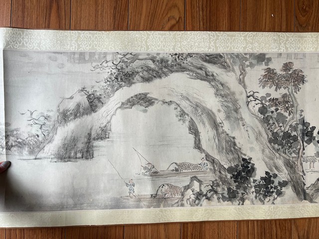 古玩字畫漁家樂圖真品鑒賞圖