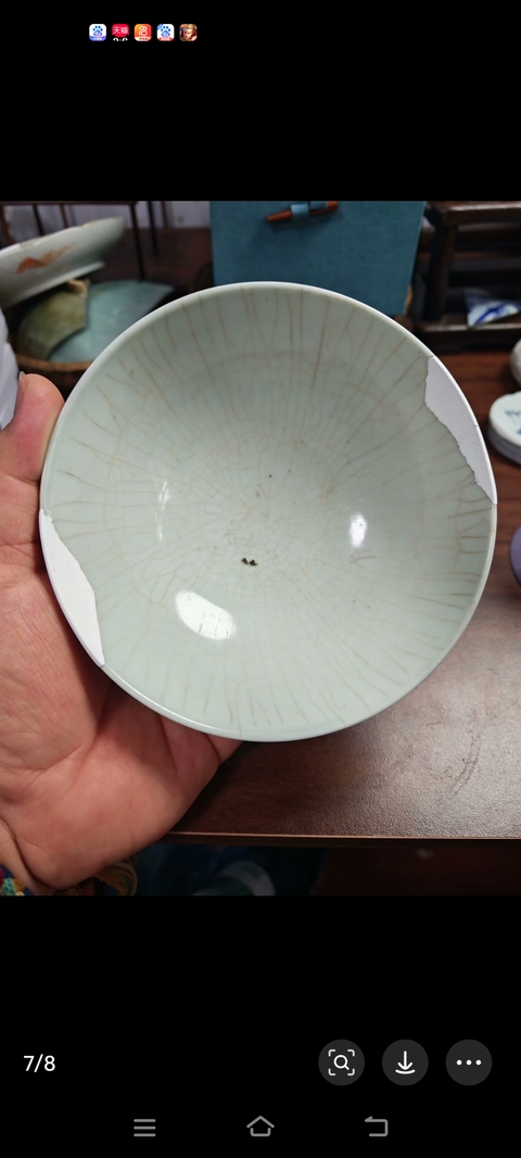 古玩陶瓷哥釉大碗真品鑒賞圖