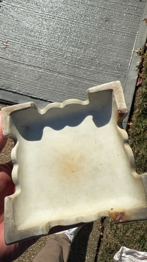 古玩陶瓷粉彩花卉紋四方花盆真品鑒賞圖