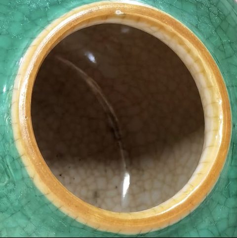 古玩陶瓷綠哥釉茶葉罐真品鑒賞圖