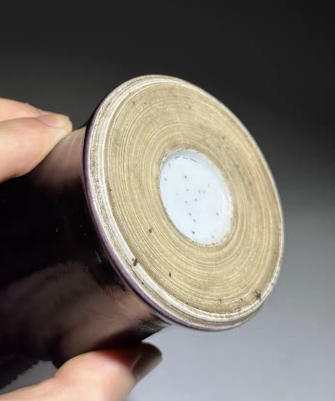 古玩陶瓷茄皮紫釉梅瓶真品鑒賞圖