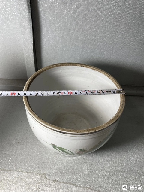 古玩陶瓷民國仙鶴紋卷缸拍賣,當(dāng)前價格788元